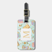 Personalized Letter Magic Books Girl School Green Bagagelabel (Voorkant verticaal)