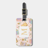 Personalized Letter Magic Books Girl School Pink Bagagelabel (Voorkant verticaal)