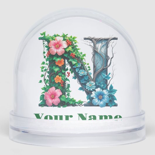 Personalized Letter N Sneeuwbol (Voorkant)