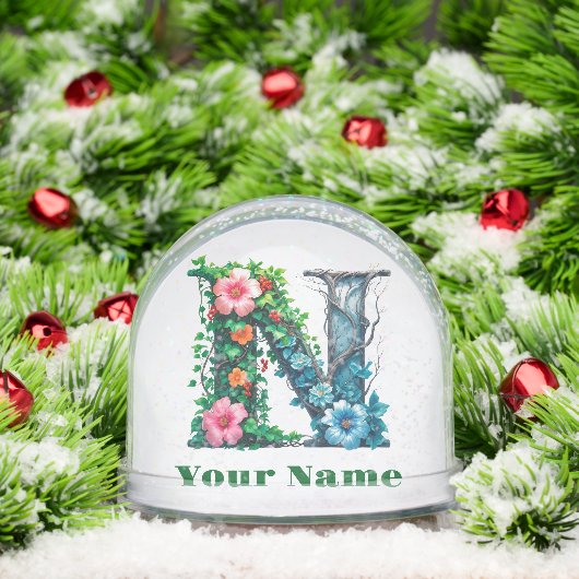 Personalized Letter N Sneeuwbol (Kerstmis)