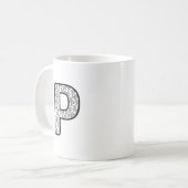 Personalized Letter P Ceramic Mug Koffiemok (Voorkant links)