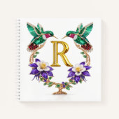 Personalized Letter R Hummingbird Wedding Gift Notitieboek (Voorkant)