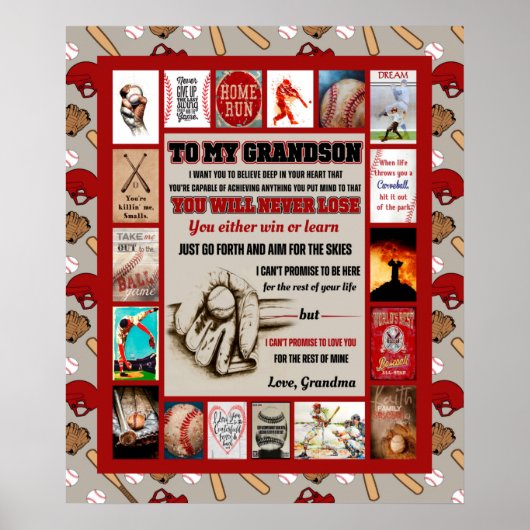 Personalized Letter To My GrandSon Birthday Gift Poster (Voorkant)