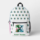 Personalized Letter X Bedrukte Rugzak (Voorkant)