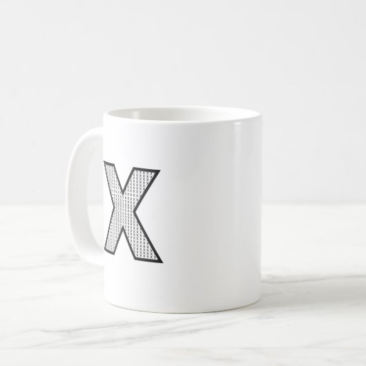 Personalized Letter X Ceramic Monogram Mug Koffiemok (Voorkant links)