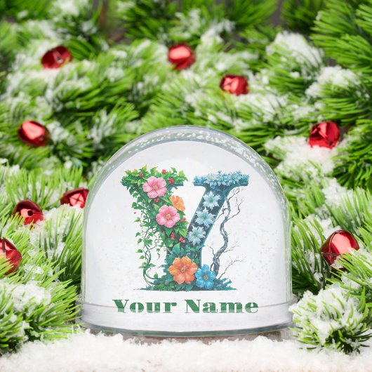 Personalized Letter Y Sneeuwbol (Kerstmis)