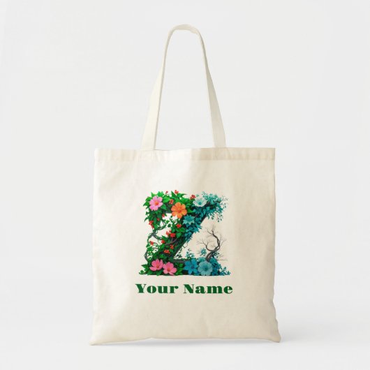 Personalized Letter Z Tote Bag (Voorkant)