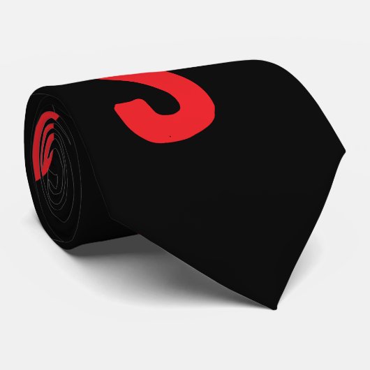 Personalized letters Modern red and black Chic Stropdas (Opgerold)