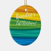 Personalized lgbtq rainbow flag lesbian gay bisexu keramisch ornament (Rechts)