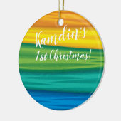 Personalized lgbtq rainbow flag lesbian gay bisexu keramisch ornament (Links)