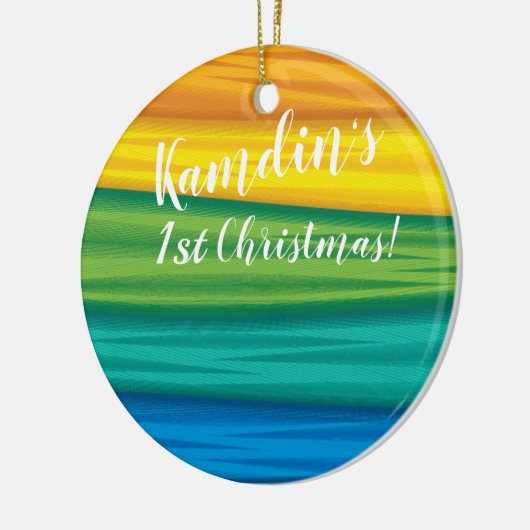Personalized lgbtq rainbow flag lesbian gay bisexu keramisch ornament (Links)