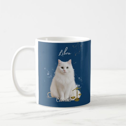Personalized Libra Cat Mug with Name Koffiemok (Links)