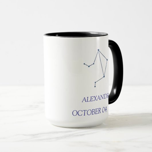 Personalized Libra Constellation Mug - Custom Zodi Mok (Voorkant rechts)