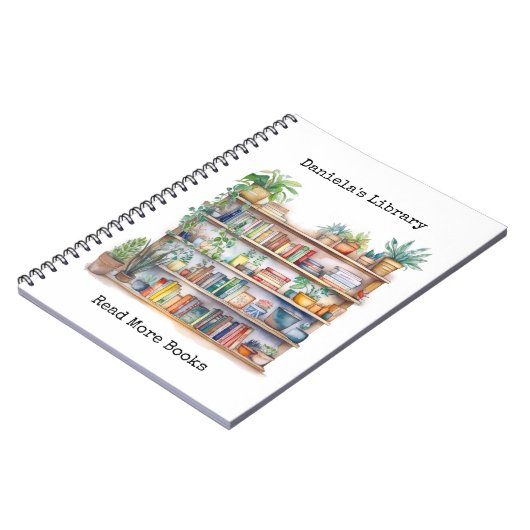 Personalized Library Watercolor Notebooks Notitieboek (Linkerzijde)