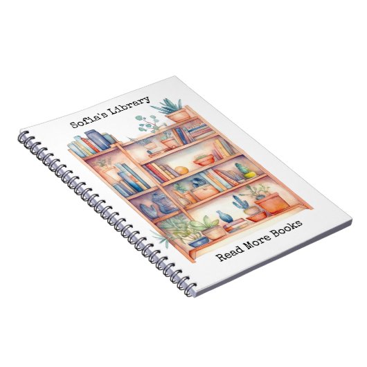 Personalized Library Watercolor Notebooks Notitieboek (Rechterzijde)