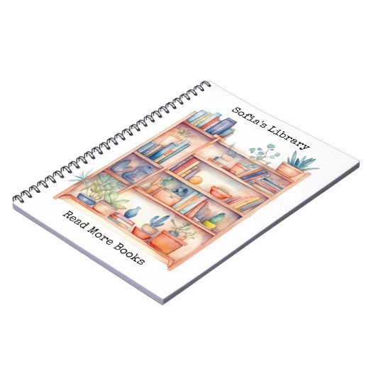 Personalized Library Watercolor Notebooks Notitieboek (Linkerzijde)