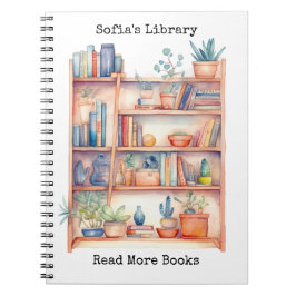 Personalized Library Watercolor Notebooks Notitieboek