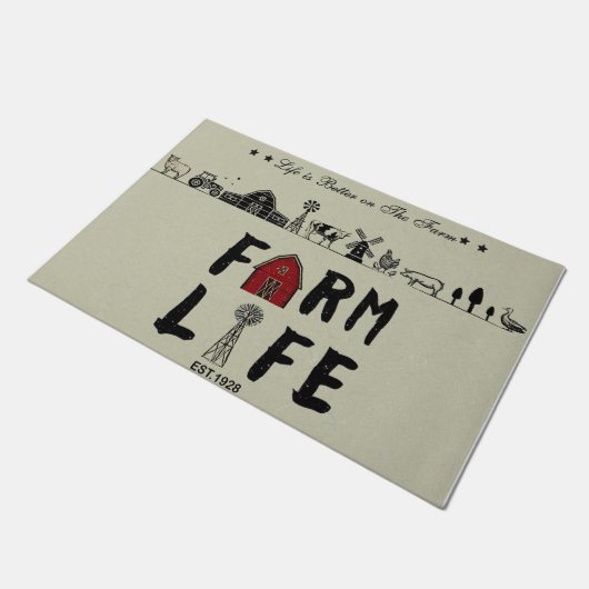 Personalized Life Is Better On The Farm Doormat Deurmat (Schuin)