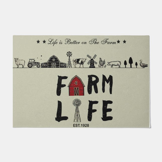 Personalized Life Is Better On The Farm Doormat Deurmat (Voorkant)