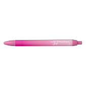Personalized Light and Hot Pink Ombre Zwarte Inkt Pen (Voorkant)