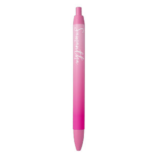 Personalized Light and Hot Pink Ombre Zwarte Inkt Pen