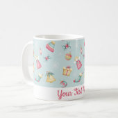 Personalized Light Blue Christmas Mug Koffiemok (Voorkant links)