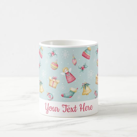 Personalized Light Blue Christmas Mug Koffiemok (Center)