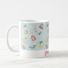 Personalized Light Blue Christmas Mug Koffiemok