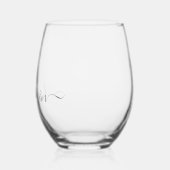  Personalized Light Gray Lines Wijnglas Zonder Voet (Links)