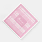 Personalized Light Pink Napkins Elegant Plaid Servet (Hoek)