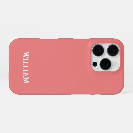 Personalized LightCoral iPhone Case with Custom Hoesje (Achterkant horizontaal)
