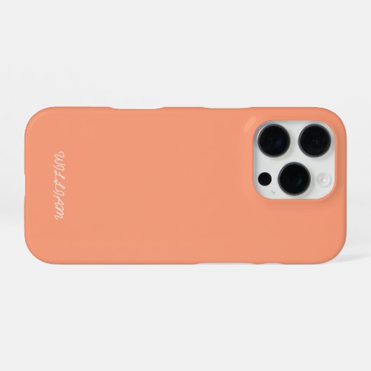 Personalized LightSalmon iPhone Case with Custom Hoesje (Achterkant horizontaal)