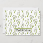Personalized Lily of the Valley Floral Note Card Notitiekaartje (Voorkant)