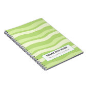 Personalized Lime Green Wave Patterned Notitieboek (Rechterzijde)