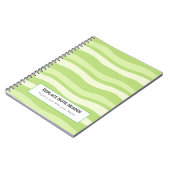 Personalized Lime Green Wave Patterned Notitieboek (Linkerzijde)
