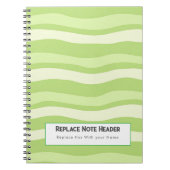 Personalized Lime Green Wave Patterned Notitieboek (Voorkant)