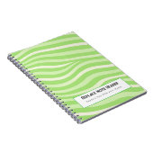 Personalized Lime Green Wave Patterned  Notitieboek (Rechterzijde)