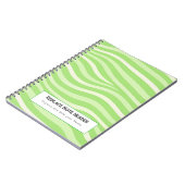 Personalized Lime Green Wave Patterned  Notitieboek (Linkerzijde)