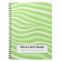 Personalized Lime Green Wave Patterned  Notitieboek