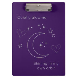 Personalized Line Art Celestial Purple Clipboard Klembord