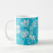Personalized Line Art Floral in Blue Koffiemok (Links)