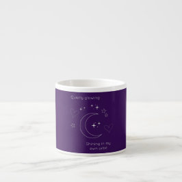 Personalized Line Art Purple Espresso Mug Kop