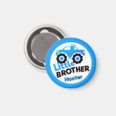 Personalized Little Brother Monster Truck Blue Magneet (Voorkant / Achterkant)