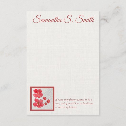 Personalized Little Flower Flat Note Card Kaart (Voorkant)