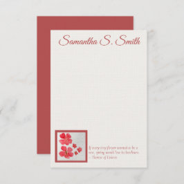 Personalized Little Flower Flat Note Card Kaart