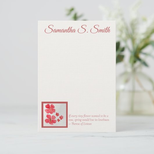 Personalized Little Flower Flat Note Card Kaart (Staand voorkant)