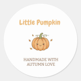 Personalized Little Pumpkin Baby Blanket Ronde Sticker