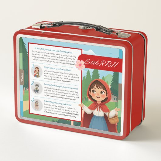 Personalized Little Red Riding Hood Lunch Box (Achterkant)