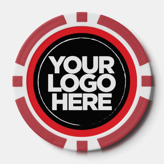 Personalized Logo and Text Cool Red Poker Chips (Voorkant)