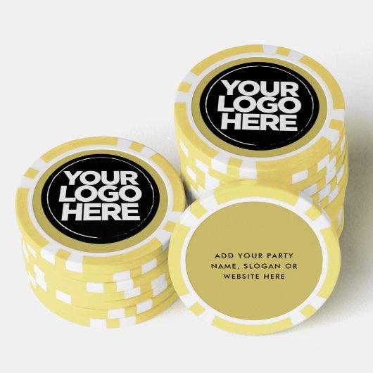 Personalized Logo and Text Cool Yellow Poker Chips (Opstapeling)
